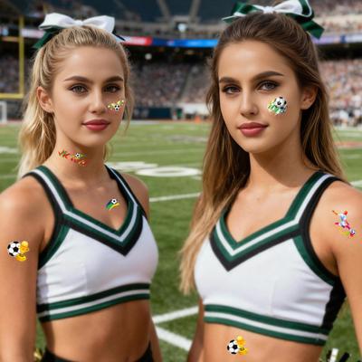 5Pcs Football Temporary Tattoos Men Women Soccer Ball Themed Fake Tattoos Face Sticker Game Day Sports Events Party Supplies Favors