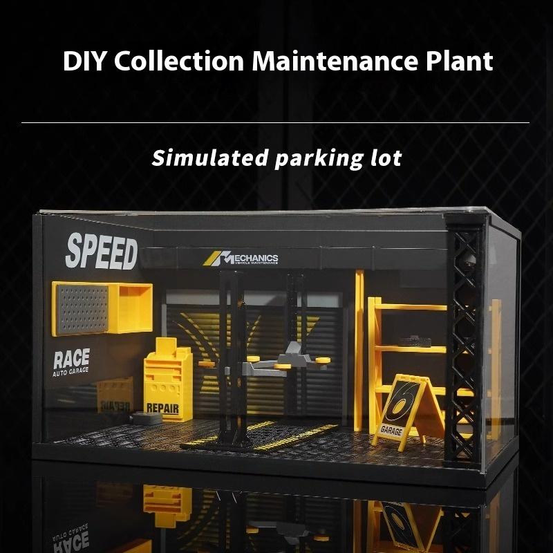 Reparatiewerkplaats Parkeerplaats Doe-het-zelf Reparatiewinkel Auto Winkel Display Scène Fotografie Requisieten Auto Model Garage Plaatsing Scène Slaapkamer Decoratie