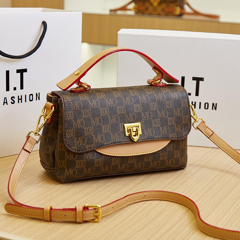 

Новая женская сумка ретро контрастного цвета маленькая квадратная сумка высококлассная сумка с принтом букв сумка через плечо