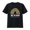 Unisexs Rainbow Puzzle Autism Support Be Kind Awareness T Shirt Black X Large Vintage Washed Unisex Versatile Designer Clothes