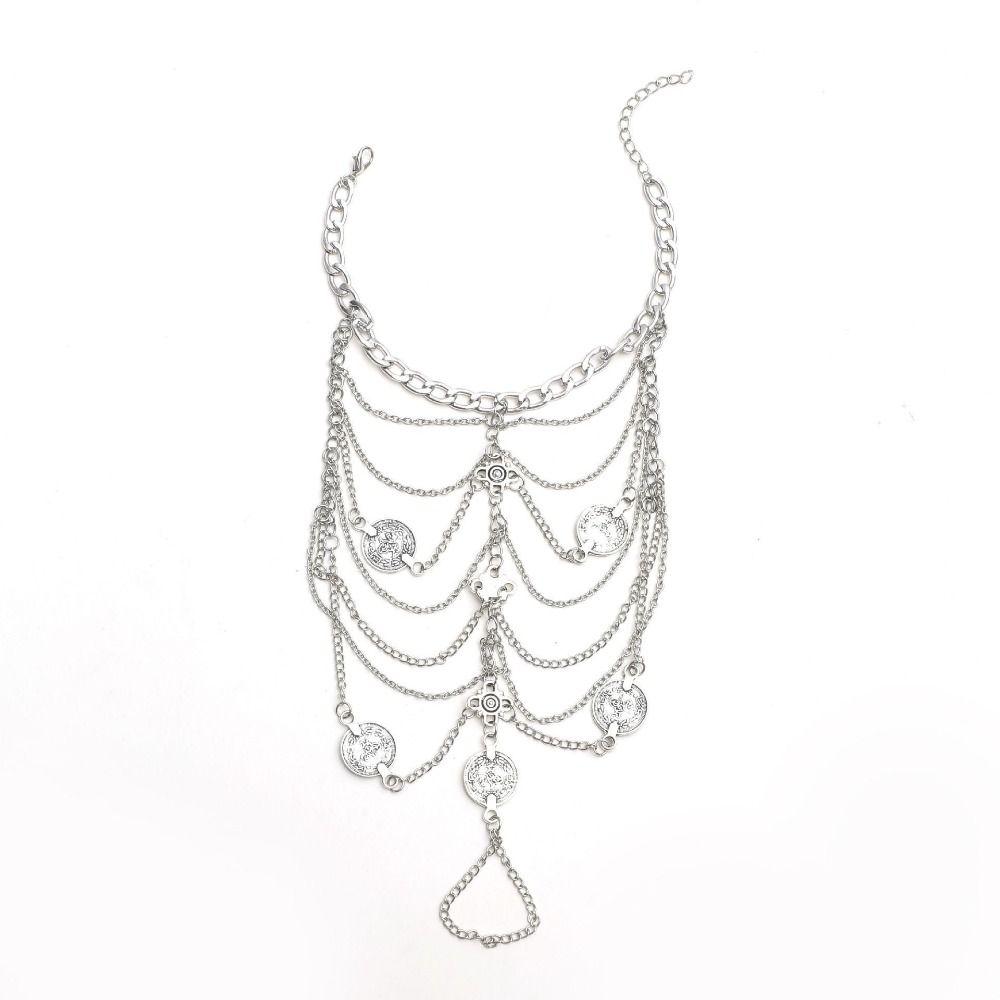 2 pcs Multi-layer Tassel Ankle Chain Light Luxury Foot Chain Charm Instep Chain  Gifts