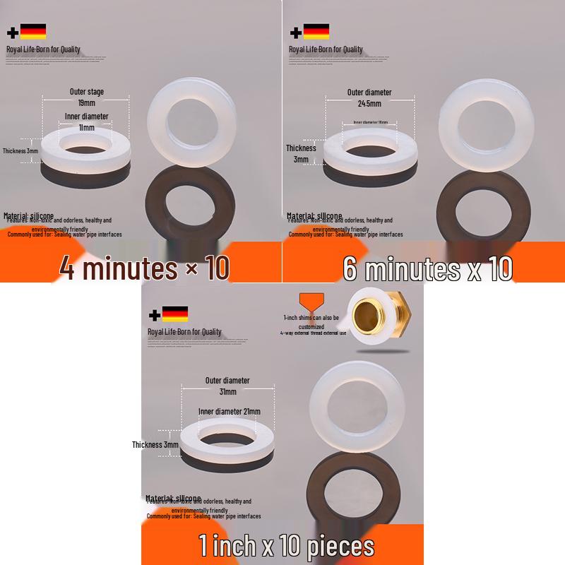 4-Point Silicone Water Heater Gasket - 1 Inch/6-Point Rubber Washer for Pipes and Meters