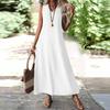 Summer Elegant Sleeveless V-neck Back Zipper Long Maxi Dress for Women European American Style Cross-border Apparel