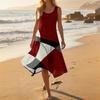 Vestido Midi Casual de Moda para Mujer, Cuello Redondo, Sin Mangas, Dobladillo Irregular