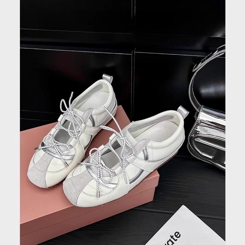 [Fanfna] Retro shallow ballet style moral training shoes women's Korean version casual straps hollow Mary Jane shoes women's shoes