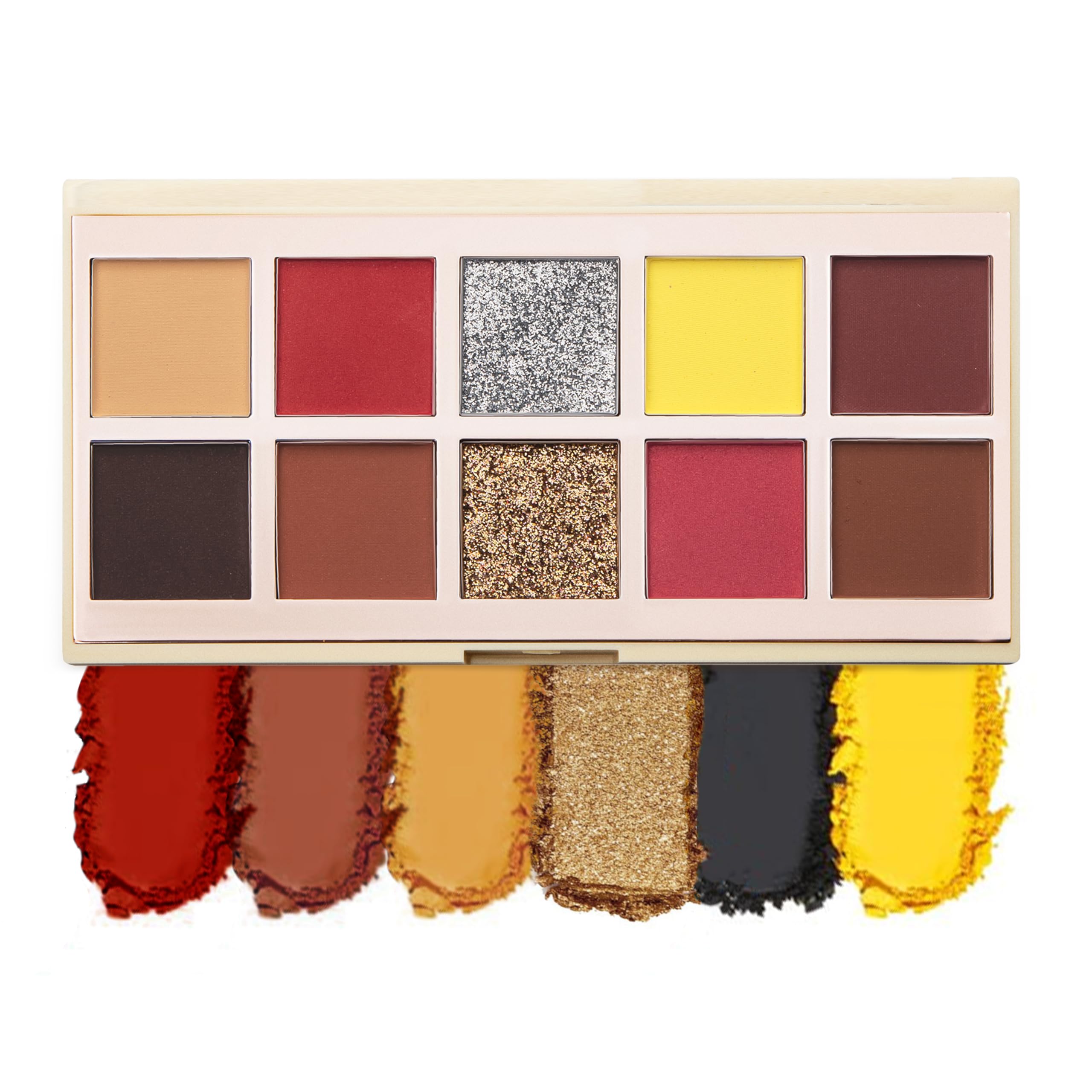 

Justgold Master Professional Collection 10 Color Eyeshadow Palette Highly Pigmented Blendable Long Lasting Matte and Matte Shade included 2 glitt