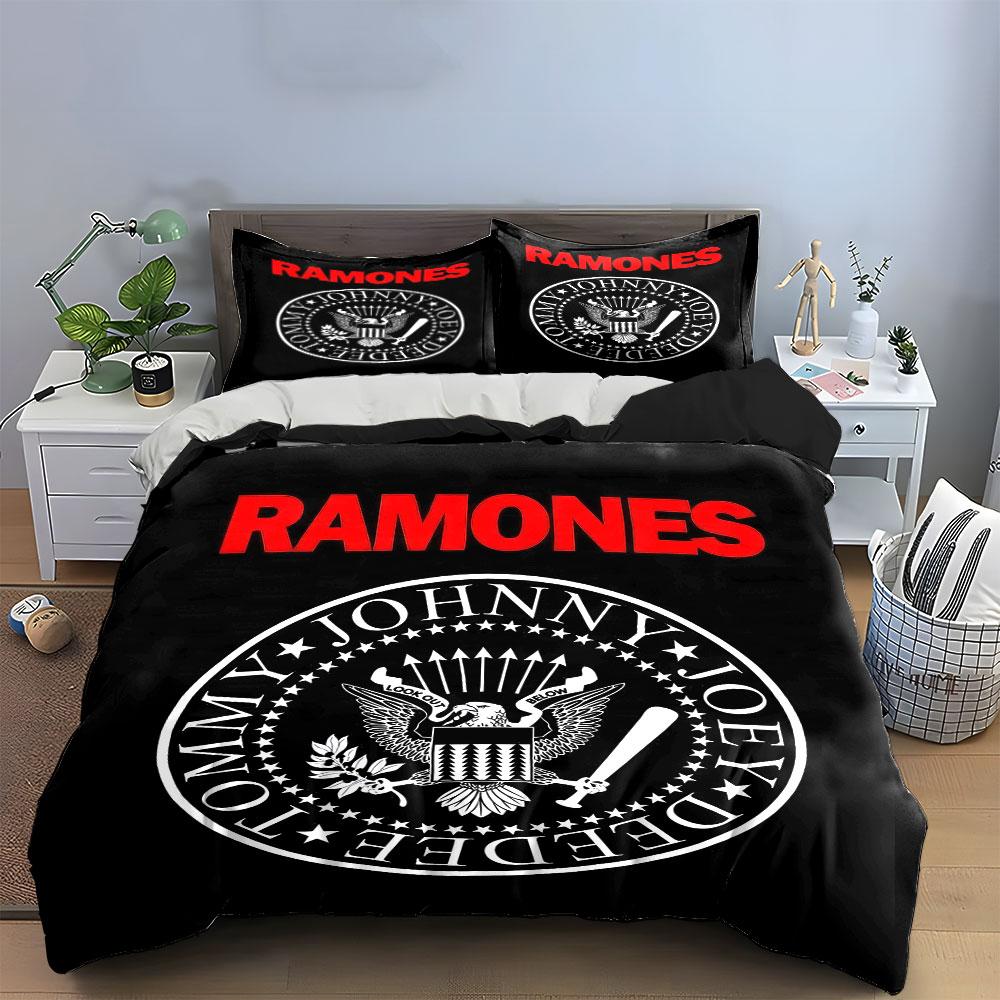 Ramones Logo Black Bedding Set Bedding Duvet Cover Set Duvet Cover Pillowcases (1 * Duvet Cover 2 * Pillowcases, without duvet insert)