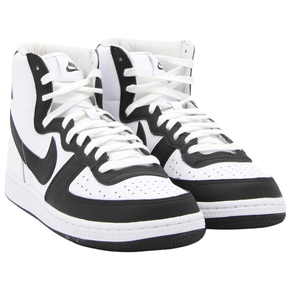 Nike CDG X Leather Round Toe Lace-Up High-Top Sneakers Men sneakers Black White PKK1050011