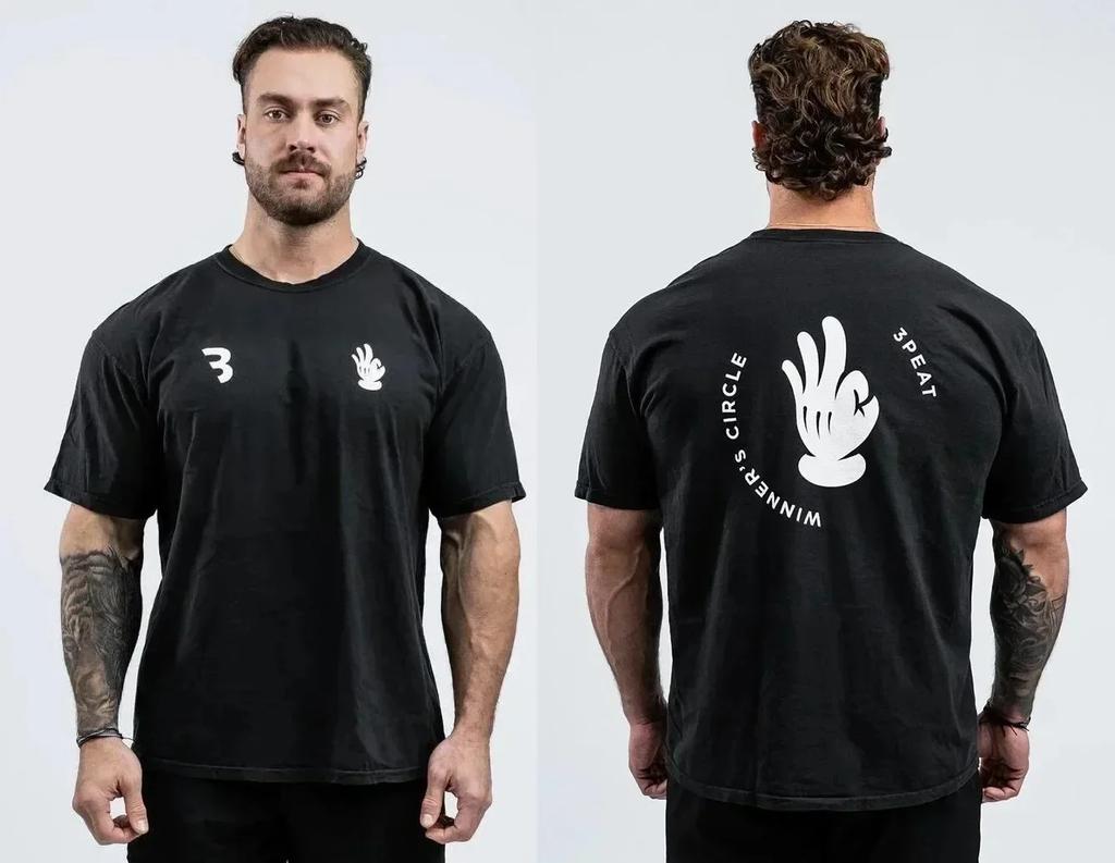 Tričko CBUM Gym Fitness Tričko Volné Oversized Bavlna Muži Krátké rukávy Sportovní trička Letní trénink Cvičení Jogging Ženy Topy