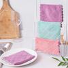 5pcs Double-layer Absorbent Microfiber Kitchen Dish Cloth Non-stick Oil Household Cleaning Cloth Wiping Towel Home Kichen