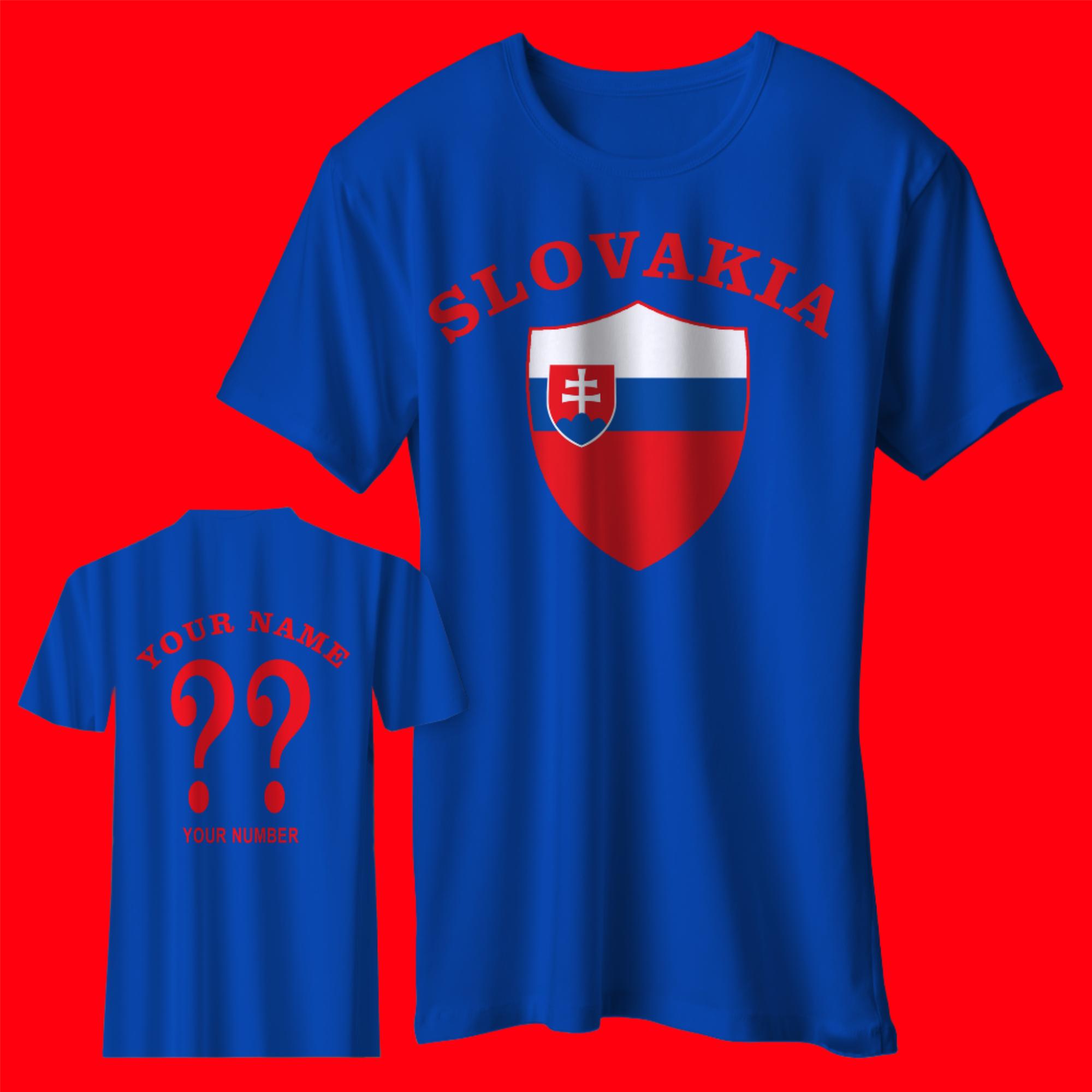 Personalised Slovakia Football Shirt with any Name & Number S