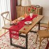 Classic Red Heart-Themed Valentine's Day Decorative Tablecloth, Polyester Woven Table Runner Suitable for Family Gatherings and Couples' Dates.