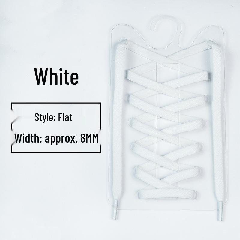 8mm Multi-Color Flat Shoelaces for Casual, Sneakers, Canvas, Basketball, and Skate Shoes (One Pair)