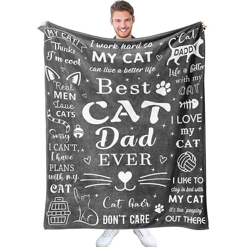 Mosslink Cat Mom Blanket 60 x50 , Cat Lover Gifts for Women, Cat Gifts for Cat Lovers, Cat Mom Gifts for Women Birthday, Best Cat Mom Ever Blankets, 60 x50
