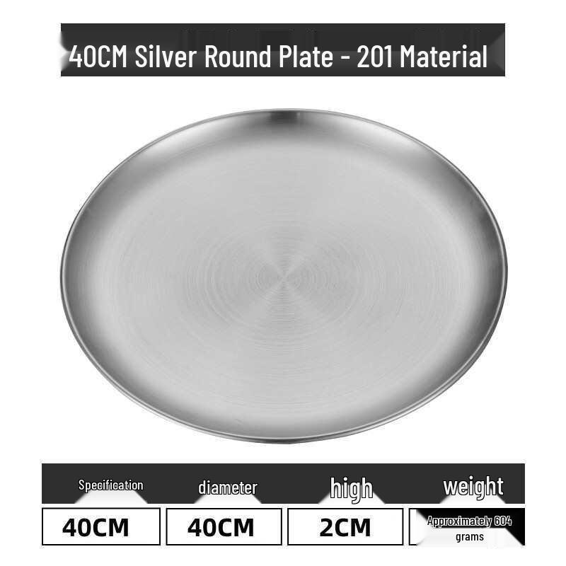 Gold Round 304 Stainless Steel Korean BBQ and Cake Tray