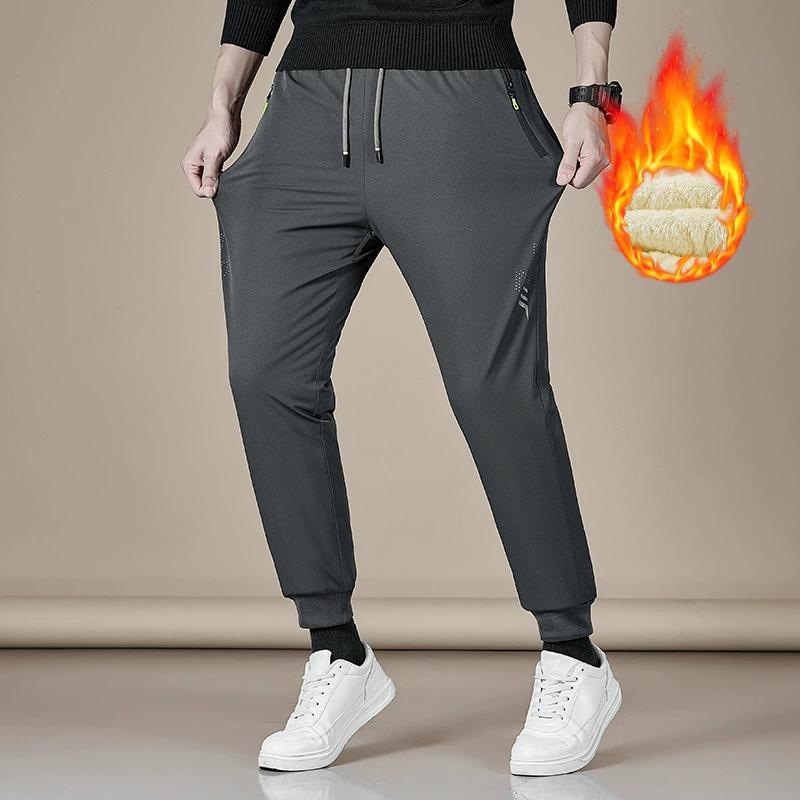 Autumn and Winter Lambswool Trousers Men's Padded Warm Casual Sports Trousers Loose Straight Hundred Yards Cotton Trousers Men