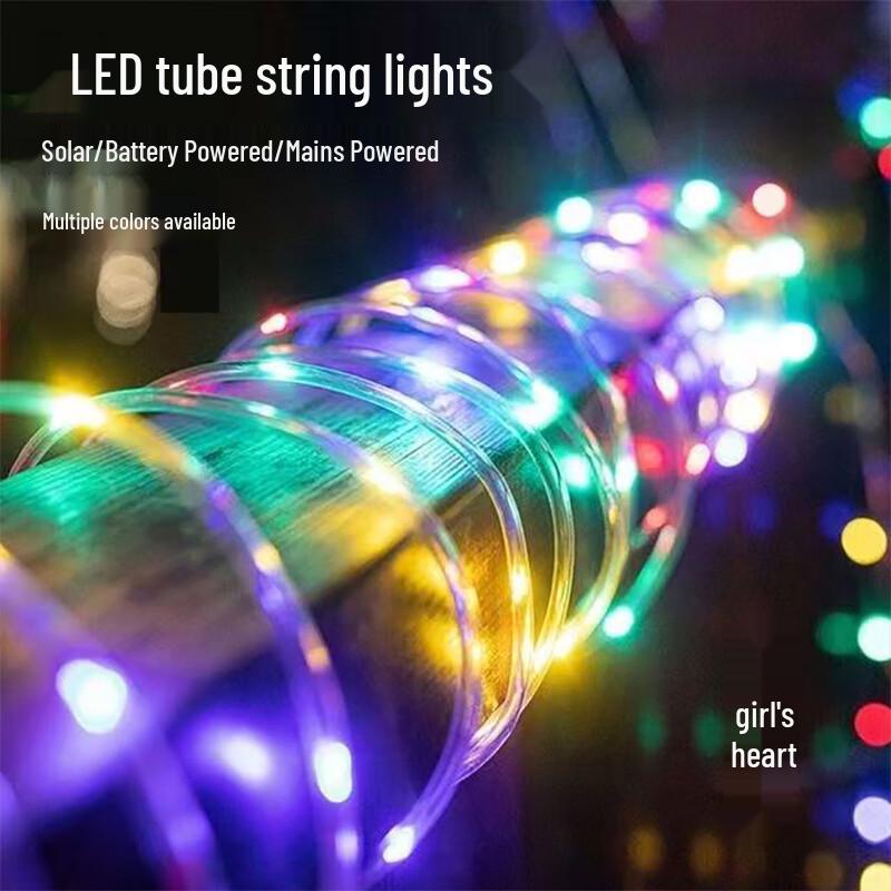Yuanbo LED Tube String Lights Solar Powered with Remote