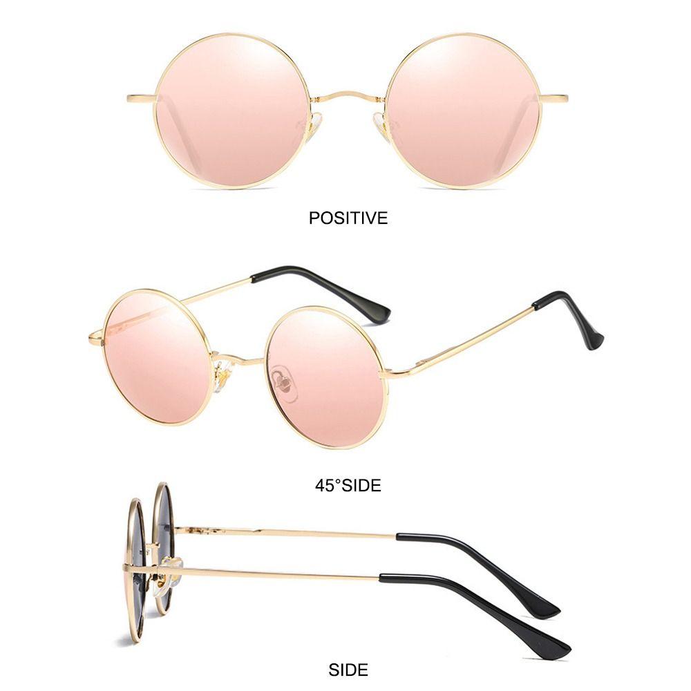 Metal Hippie Circle Sun Glasses Polarized Eyewear Vintage Punk Shades  for Men & Women