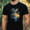 T-Shirt Men Rabbit Wizard Motif Cotton Size XS To 5XL