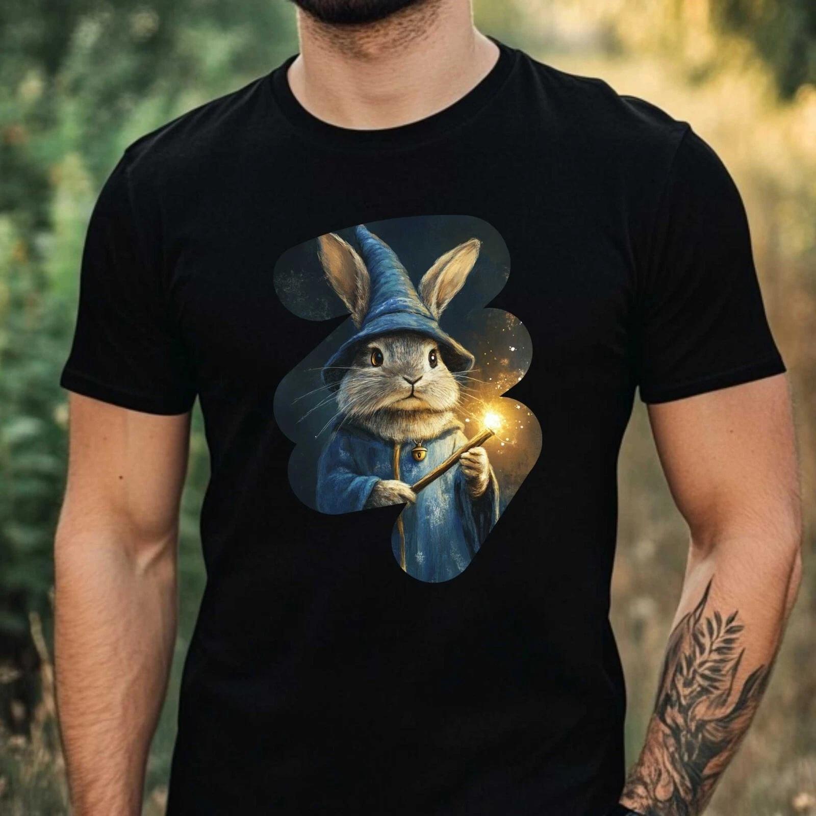 T-Shirt Herren Kaninchen Zauberer Motiv Baumwolle Größe XS bis 5XL XXL