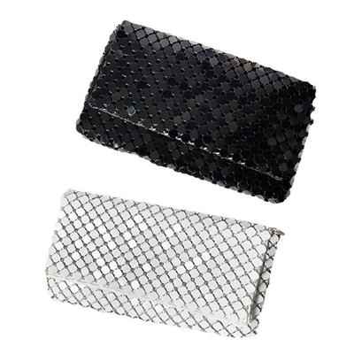 Fashionable Metal Mesh Wrap Handbag Shoulder Bag for Weddings and Parties
