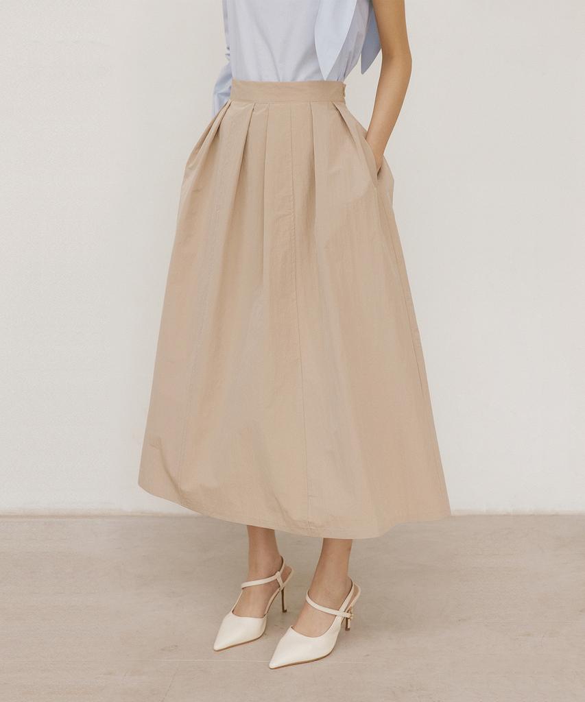 Lucirju Padded Pleats Skirt (Beige)