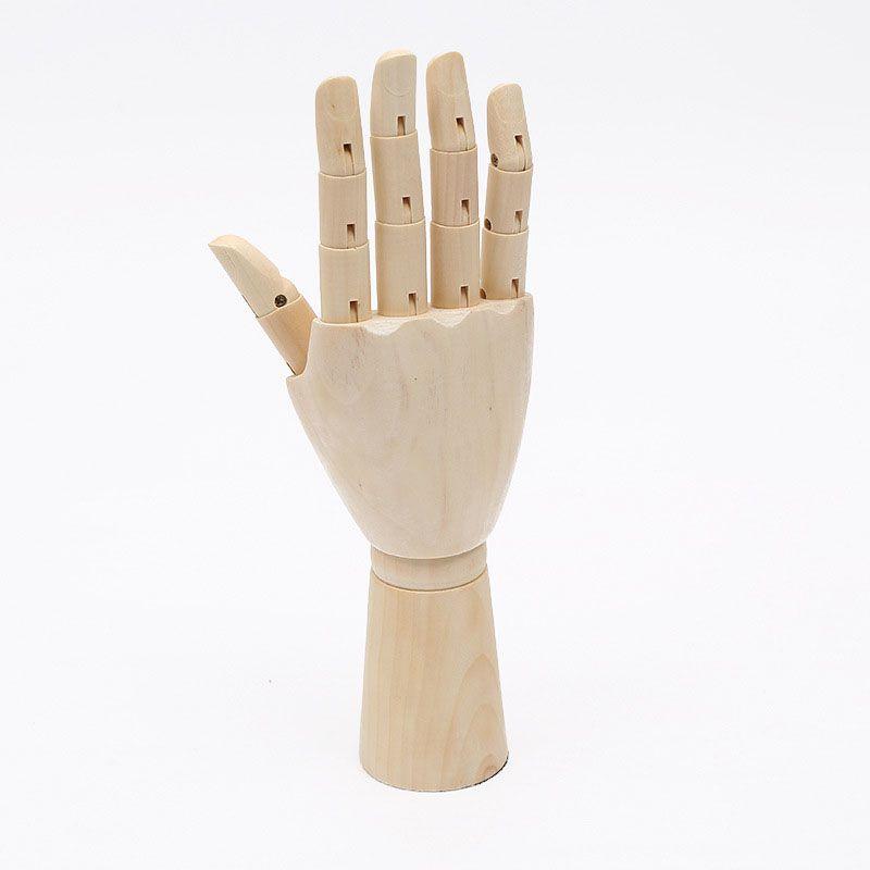 Right Left Wooden Hand Model Sketching Drawing Jointed Movable Fingers Mannequin