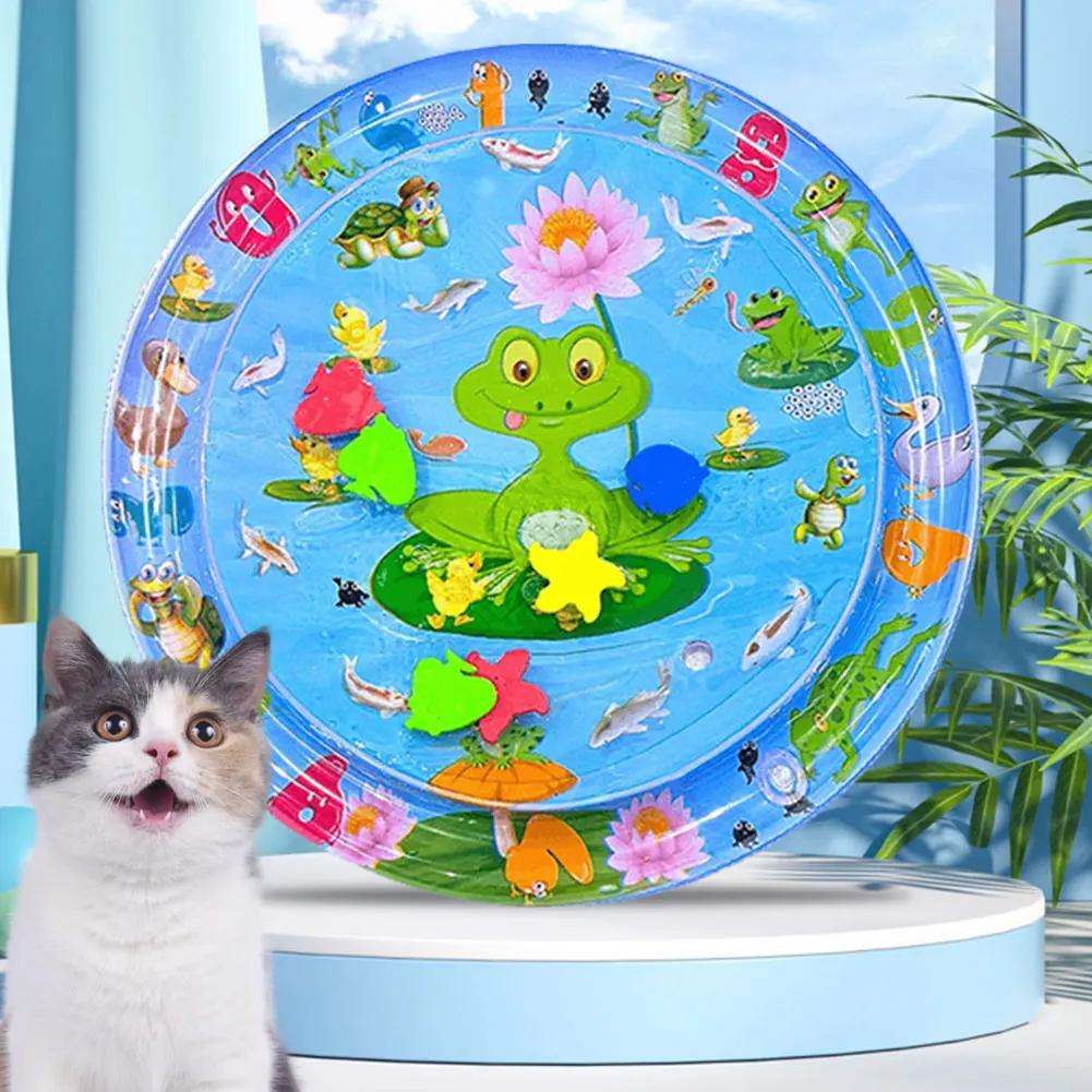 Water Sensor Play Mat for Cats Sensory Water Playmat Cat Toys Thickened Sleeping Water Pad ummer Dog Cooling Mat Pet Supplies