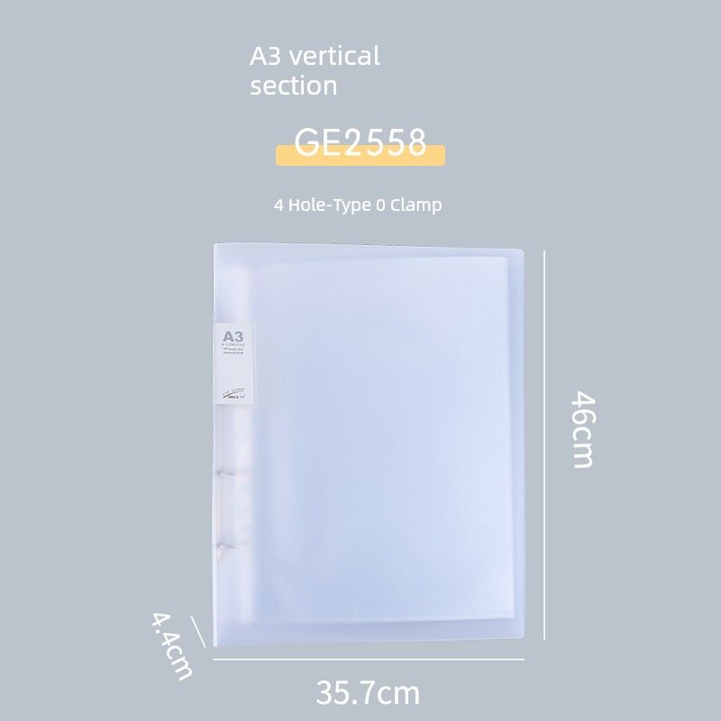 

Horizontal A3 Loose-Leaf Binder 8K Folder Horizontal 4-Hole Shell Transparent Material Book 8 Open Vertical Storage Book Insert Bag Vertical A3-4 Hole Separate Shell (Label Version)