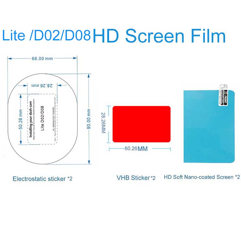 

Для 70mai Dash Cam Lite D02 D05 D08 3M пленки и статических наклеек, подходит для 70mai PRO D02 D08 3M держателя пленки
