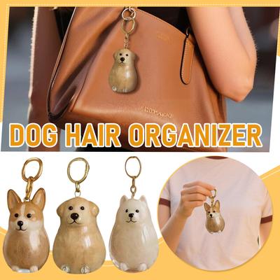 Rangement Poils de Chien Pendentif Mignon Porte-clés Ornement de Sac, Pendentif Créatif Dessin Animé Poils d'Animal de Compagnie