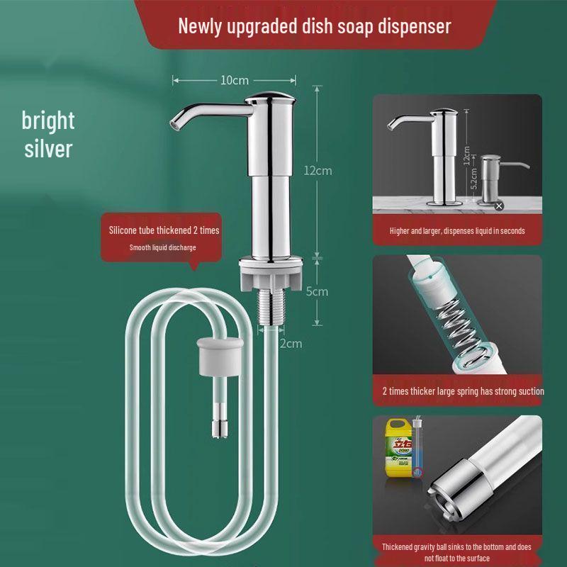 Extended Kitchen Soap & Sanitizer Dispenser with Detergent Pump