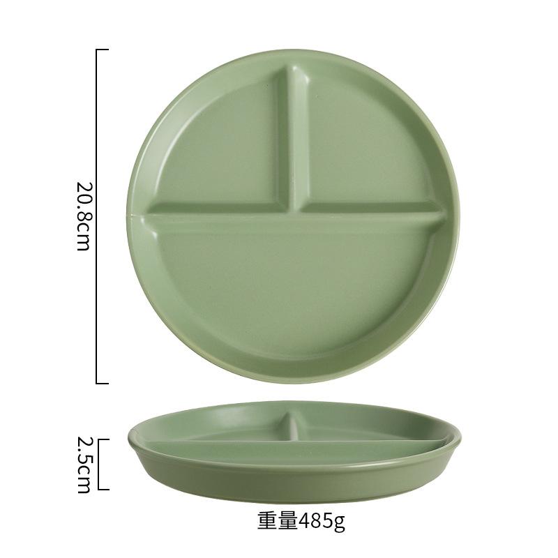 For One Person Ceramic Grid Plate Snack  Internet Celebrity Ins Children's Baby  Onion Ginger Garlic Multi-part Tray