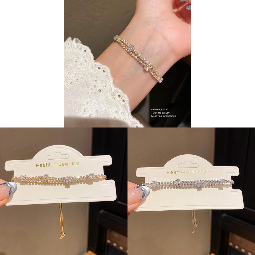 Leichte Luxus-Kupfer-Handkette mit Blüten-Design für modische Damen-Accessoires