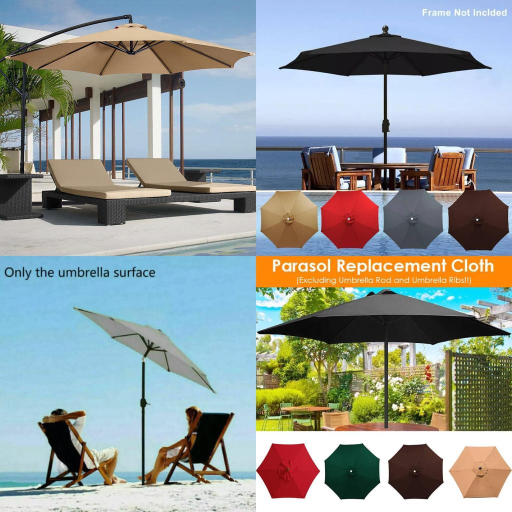 Guarda-Sol de Praia Versátil 210t Nylon Para Eventos ao Ar Livre Proteção Contra Chuva e Sol em Várias Cores