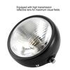 Universal Motorcycle Retro Black Shell White Lens Headlamp Front Headlight for GN125