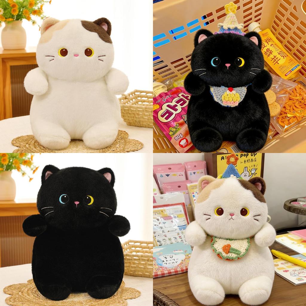 Cute Threecolor Cat Plush Toy Pillow With Soft Stuffing For Kids And Adults