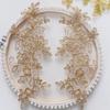 1Pair Polyester Fiber Embroidery Flower Patches DIY Handmade Floral Patches Embroidery Flower Sequins Lace Patch