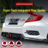 10th Gen Civic Modified Rear Diffuser Kit with Flashing Spoiler Light & Exhaust Tip