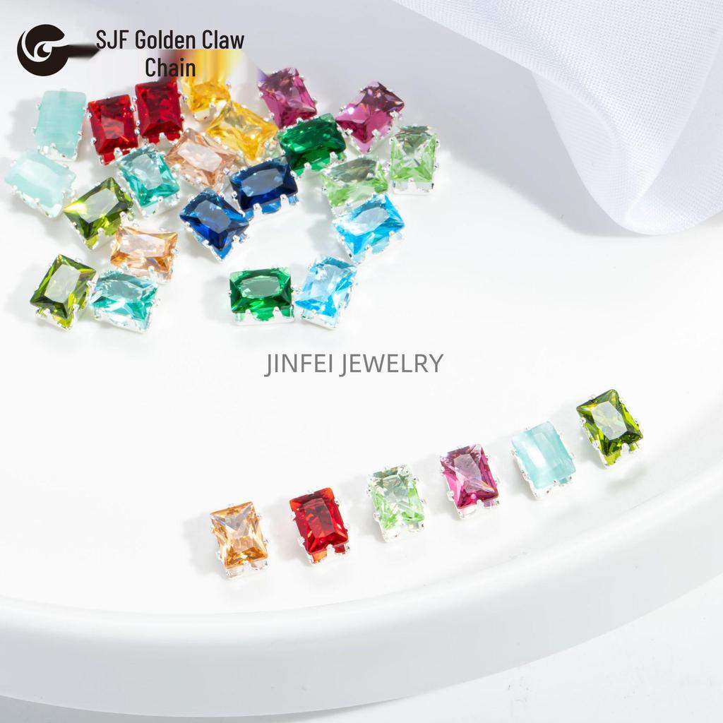 50-teiliges DIY-Schmuck-Set: Bunte rechteckige und quadratische Edelsteinbohrer