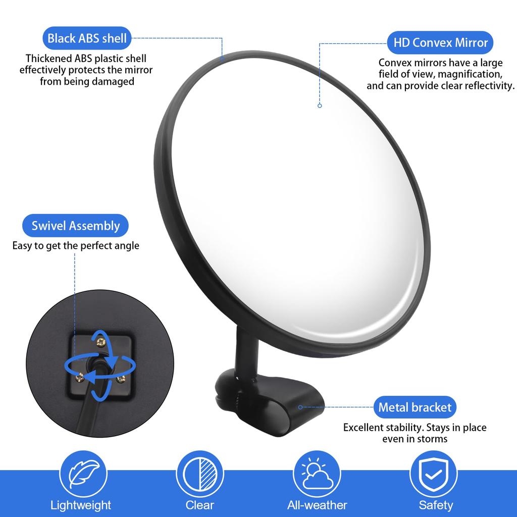 X-STYLE Truck Mirror, Auxiliary Mirror, Large View, Curved Mirror, Blind Spot Mirror, Rear Viewing,