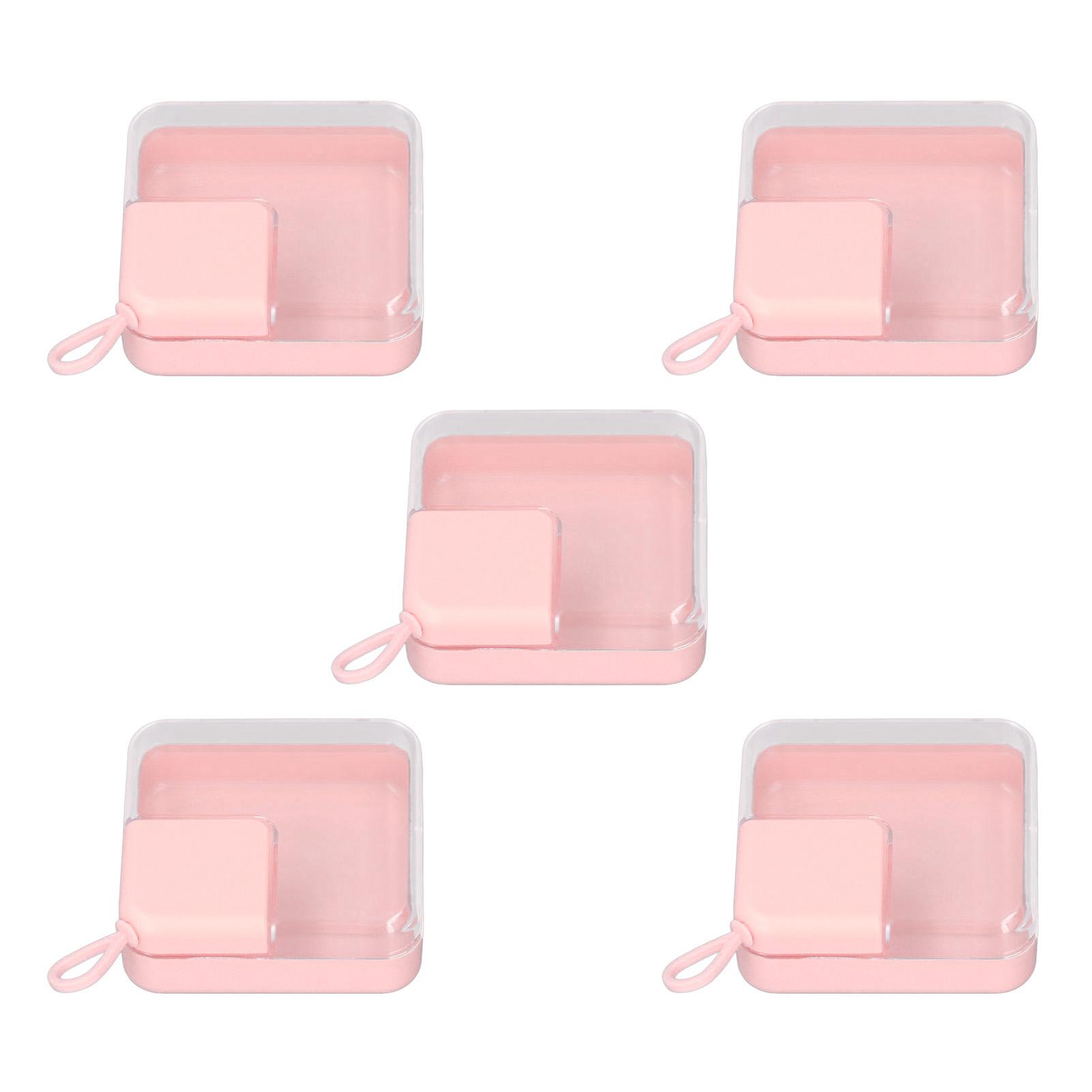 

5шт розовый прозрачный ящик для хранения портативный прозрачный небольшой пластиковый контейнер для сережек ювелирных изделий