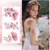 JJUNW 20 Sheets Watercolor Flower Temporary Tattoos, Waterproof Realistic Fake Tattoos for Adults, Floral Skin Stickers for Arm Ankle Body Art