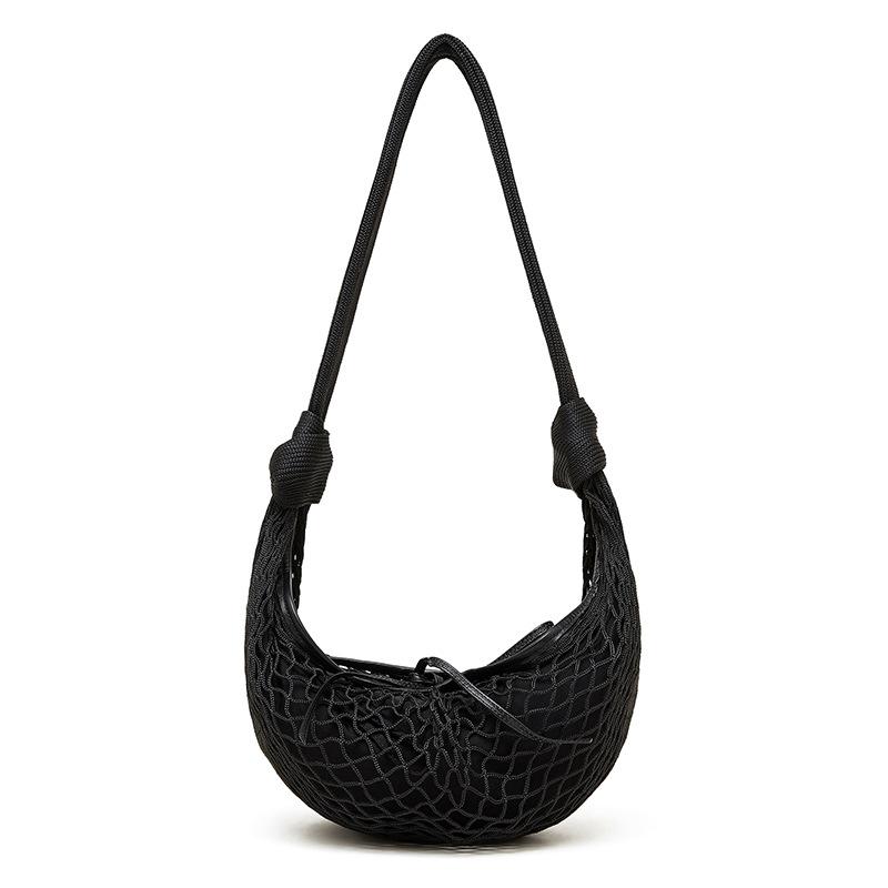 

Новая сумка женская для показа, тканая, Spice Girls и нишевая мода, универсальная, контрастного цвета, сетка-рожок, плетение