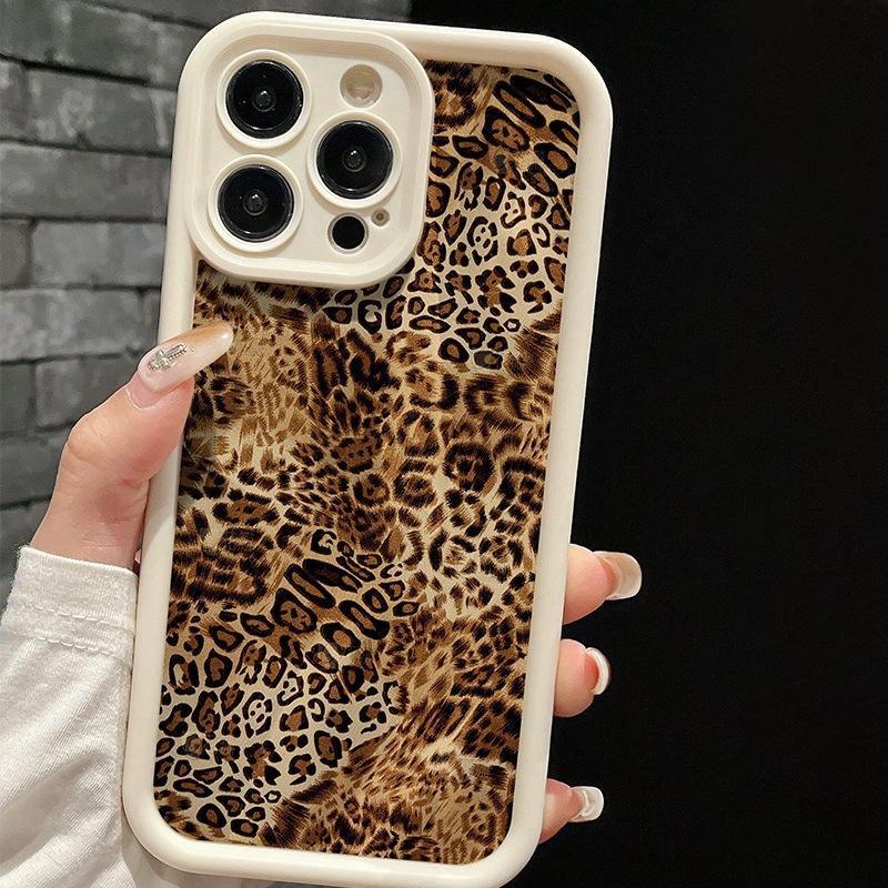 Leopard Print Tiger Print for iPhone15Pro Mobile Phone Case Apple 14 All-inclusive Edge 11/12/13 Anti-drop 16 Soft Glue