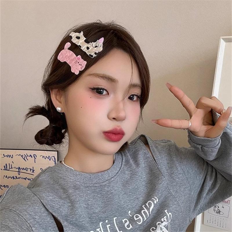 5Pcs Of Assorted Cute Cartoon Party Hair Clips Featuring Dogs And Cats,Perfect For Girls ,Duckbill Clip Headband Hair Clip
