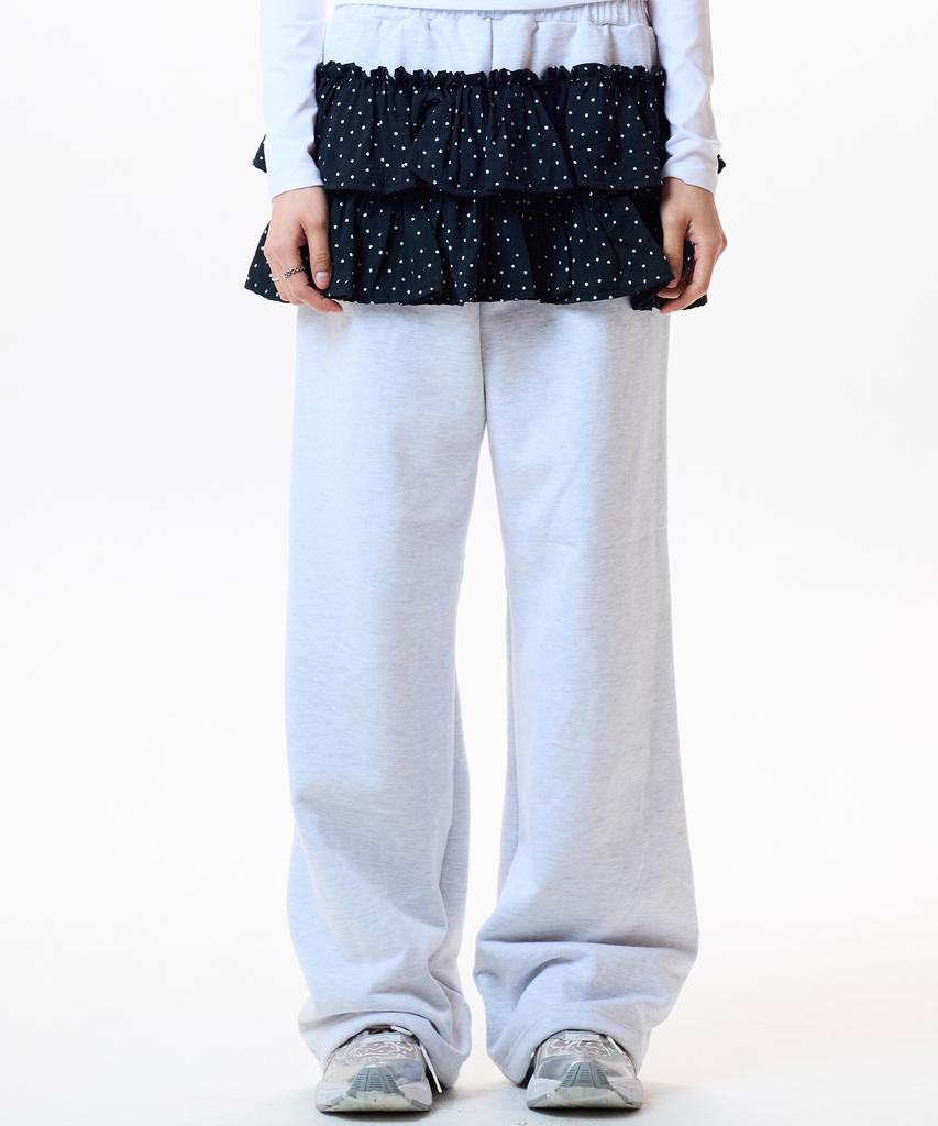 LUVISTRUE Im Pattern Frill Pants(Light Gray)