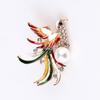 Peacock Pearl Brooch Enamel Drop Oil Animal Phoenix Design Long-lasting Color Exquisite Hypoallergenic Corsage Accessory