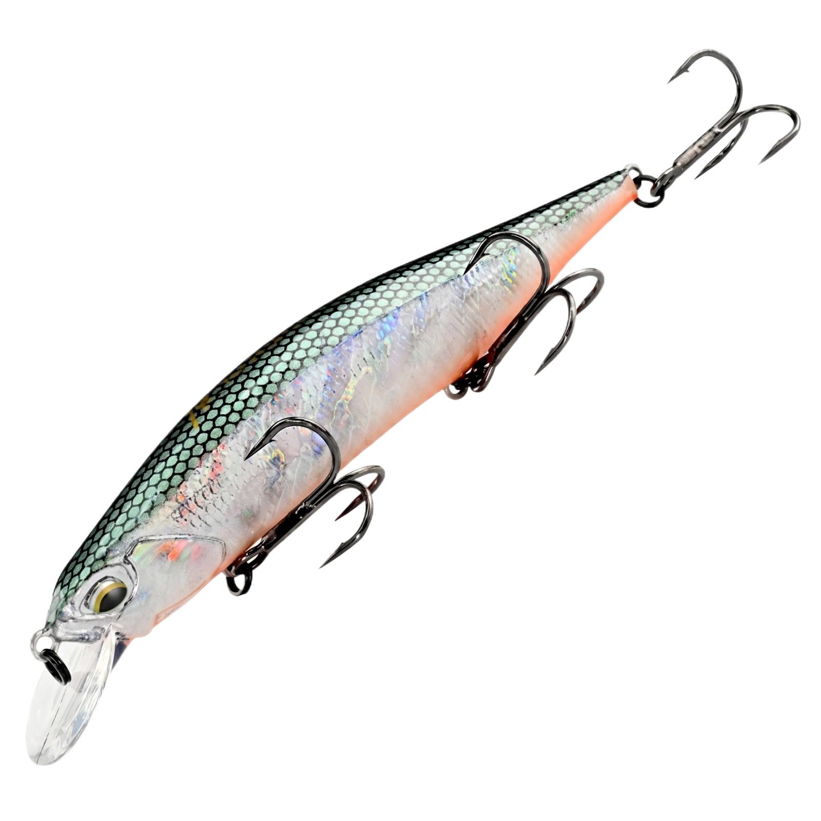 

11cm Suspended Minnow Fishing Lure Long Casting Hard Bait with Realistic Design and Multiple Treble Hooks for Freshwater and Saltwater Fishing one size