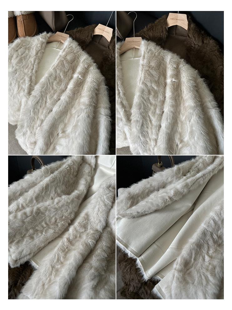 Lazy Style Women's Thick Batwing Sleeve Shearling Cape Coat